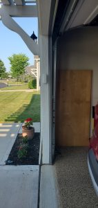 Car backed into garage before